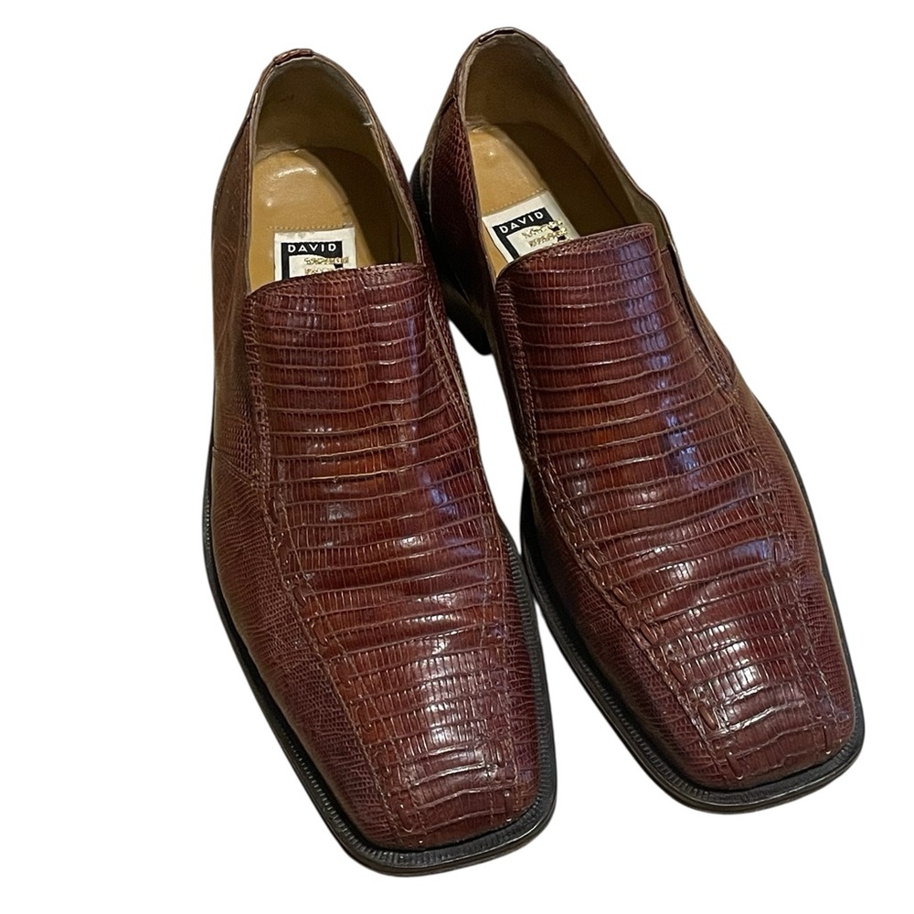 David Eden Men’s Brown Lizard Loafer, Size 10.5, EUC‎
